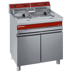 F14+14E/M Friteuse électrique 2 cuves de 14 litres sur armoire